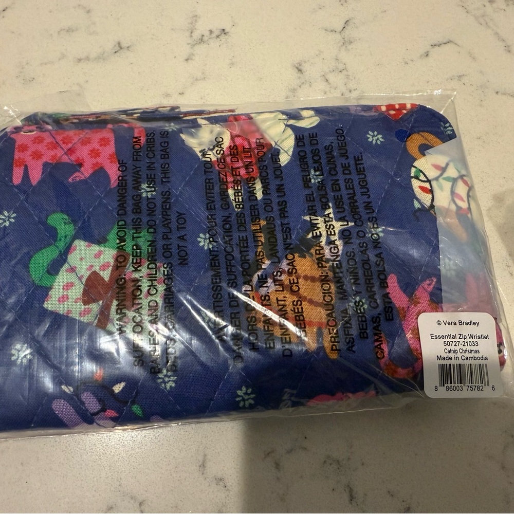 Vera Bradley Catnip Christmas Wristlet